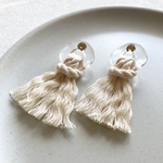clear circle×tassel 大ぶりピアス/イヤリング