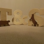 N様オーダー専用　猫が遊ぶアルファベット文字「T・＆・S」