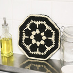 蜂蜜コーヒー色のリバーシブルポットマット（鍋敷き） Crochet pot mat  05/ クロシェ