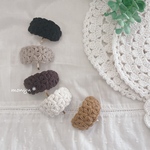 お花模様リフ編みのポニーフック　cottonカラー１