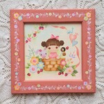 ~トールペイント♪フレーム♪飾り♪うさぎ♪ピンク♪グリーン♪アイボリー♪可愛い♪送料無料♪パッチワーク
