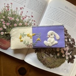 🌿felt  de patchworkミモザとうさぎのペンケース🐰