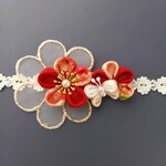 和柄　一点もの　つまみ細工　ヘアバンド