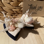 【ordermade】フラワー蝶ネクタイ＊チャームリボン （ピンクホワイト×デニム）子供から大人までOK♡