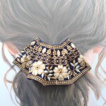 インド刺繍リボンの髪飾り フリル