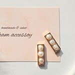 淡水パールのスクエアピアス