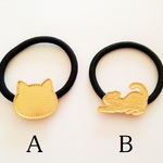 【Ａ】　皿付きコンチョポニーゴム　猫