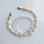マスクチェーン　ビーズ　お花　no.98    シンプル　ビーズアクセサリー