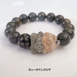 🆕大玉１点物‼︎ユニセックス♡初‼︎ジャスパー呑金獣入り♡ダークグリーンアラシャン瑪瑙ブレスレット