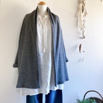 限定価格6500円→5500円𝓃ℯ𝓌𓂃𓂃 コットンニットのショールコーディガン/グレー
