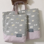 daaimamaさま専用ページ🎀レッスンバッグ＊シューズ入れ【2点set】🎀キルマリボンちょうちょ×くすみピンク