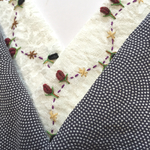 正絹    花刺繍半襟