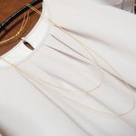 《お気に入り1500突破記念SALE》～kanon～シンプル2連 華奢チェーン ロングネックレス 