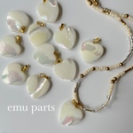 shell heart charm 2p