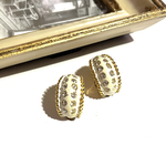 0366AMERICA VINTAGE EARRING  USA ヴィンテージ　イヤリング　アンティーク  クラシカル　フラワー　大ぶり　クリップ　ナチュラル　カジュアル　ビーズ　コスチューム