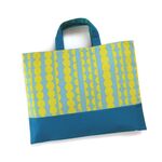 レッスンバッグ【なみなみ グリーン】通園バッグ 通学バッグ 手提げ袋 絵本バッグ お稽古バッグ 入園グッズ 入学グッズ 北欧風