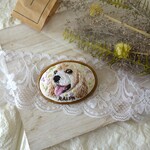 【オーダーメイド】**ペット刺繍ブローチ**