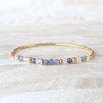タンザナイト × 水晶 ラインブレスレット
