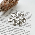 10pcs[シルバー] 15.5mm ウェーブメタル プレートチャーム m760
