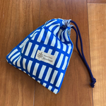 青の格子とグレーヒッコリー★コップ袋★小さい巾着