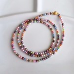 マルチカラー淡水パール　ロングネックレス　MN0516-001