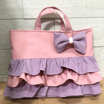ドレスのようなレッスンバッグ(ピンク&ラベンダー)