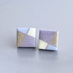 "square" 陶器ピアス/イヤリング ラベンダーカラー