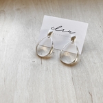 〝new〟オープン ドロップ ホワイト シルバーピアス 