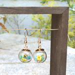 ◆PR sale◆お花を閉じ込めたガラス ドームピアス ドライフラワー  スノードーム 