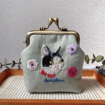オーダー うちの子刺繍がま口ポーチ