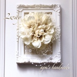 【選べるカラー】クリームホワイト　ダリア　コサージュ　パール＆かすみ草　結婚式　卒業式　卒園式　入学式　入園式　七五三　成人式　フォーマル　セレモニー　髪飾り　ヘアアクセサリー　ベージュ