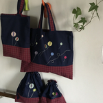 【adgjmww様専用】☆入園入学バッグ4点セット☆　ふーせんシリーズ　ファミリアチェック　　女の子