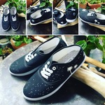 ☆新作☆ペイントシューズ　スニーカー ブラック　スターダストシリーズ　2４cm