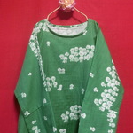 Ｗガーゼ ふわふわ犬ゆったりワンピース　green