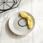 【結びリボンのヘアゴム】コットン手編み #レディピンク
