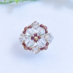 水晶⭐︎クリアスワロフスキー⭐︎ピンクバイオレットビーズリング