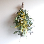 ミモザ と ユーカリ の スワッグ 　 H2311