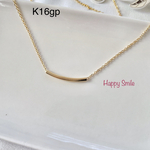 　K16gp スマイルネックレス／アーチネックレス／パイプネックレス／　シンプルネックレス／　入学式　七五三　卒業式　／アレルギー対応