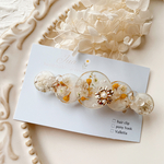 flower𑁍𓏸𓈒ラウンドニュアンスオレンジヘアクリップ  レジンヘアクリップ    レジン    ヘアクリップ