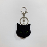 羊毛フェルト 猫キーホルダー 黒猫