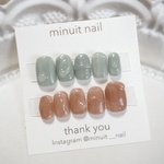 ニュアンス ネイルチップ バイカラー くすみカラー うねうね ぷっくり 個性派