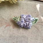 紫陽花  陶器  ブローチ 