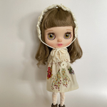 blythe outfit スワッグ柄ワンピースとヘアバンド(オフホワイト)