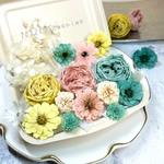 [送料無料/開店Sale]プリザの花箱✿Macaron マカロン 花材セット 詰め合わせ プリザーブドフラワー ドライフラワー