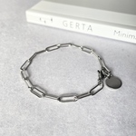 サージカルステンレス | シンプルオーバルチェーンブレスレット | シルバー | 金属アレルギー対応 | アレルギーフリー | デザインチェーンブレスレット | 付けっぱなしOK！