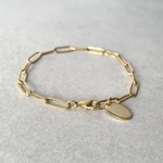 【送料無料】オールサージカルステンレス/シンプルオーバルチェーンブレスレット/ゴールド/金属アレルギー対応/アレルギーフリー