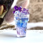 284 ＊爽やかバタフライピー＊　ミニチュア　ドリンク　スイーツ　シルバニア　ドールハウス　ねんどろいど　リカちゃん　レジン