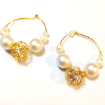 クリスタル＆パールピアス