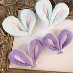 新色♡お選びください【2点セット♡ふわふわうさぎミミパーツ】小物やアクセサリー作りにも♡2点セット