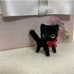 小さなオッドアイ黒猫ちゃん　モールアート　モールベア 